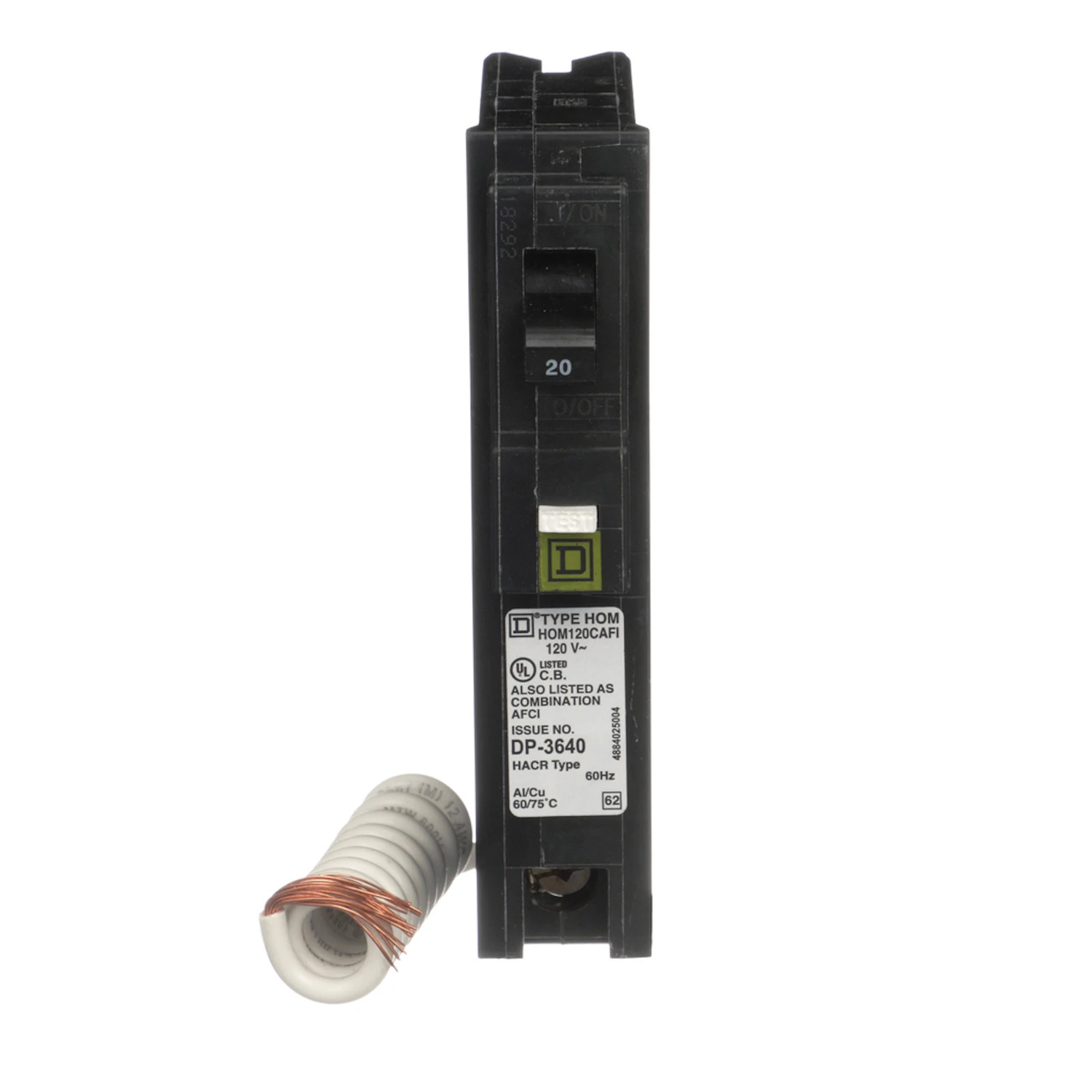 Square D HOM120CAFIC Homeline 20-Amp Single-Pole Arc Fault Circuit Breaker Square D HOM120CAFIC Homeline 20-Amp Single-Pole Arc Fault Circuit Breaker