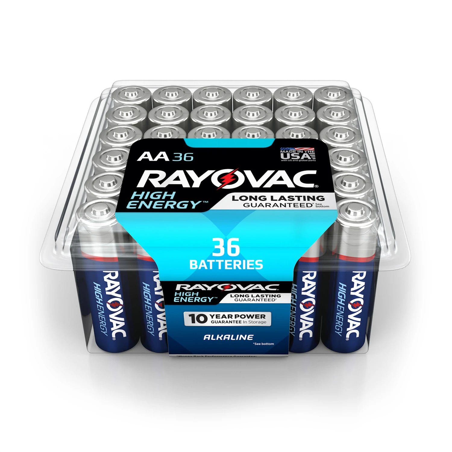 High Energy Aa Alkaline Batteries 36 Pk Clamshell 750 Mah 1.5 V