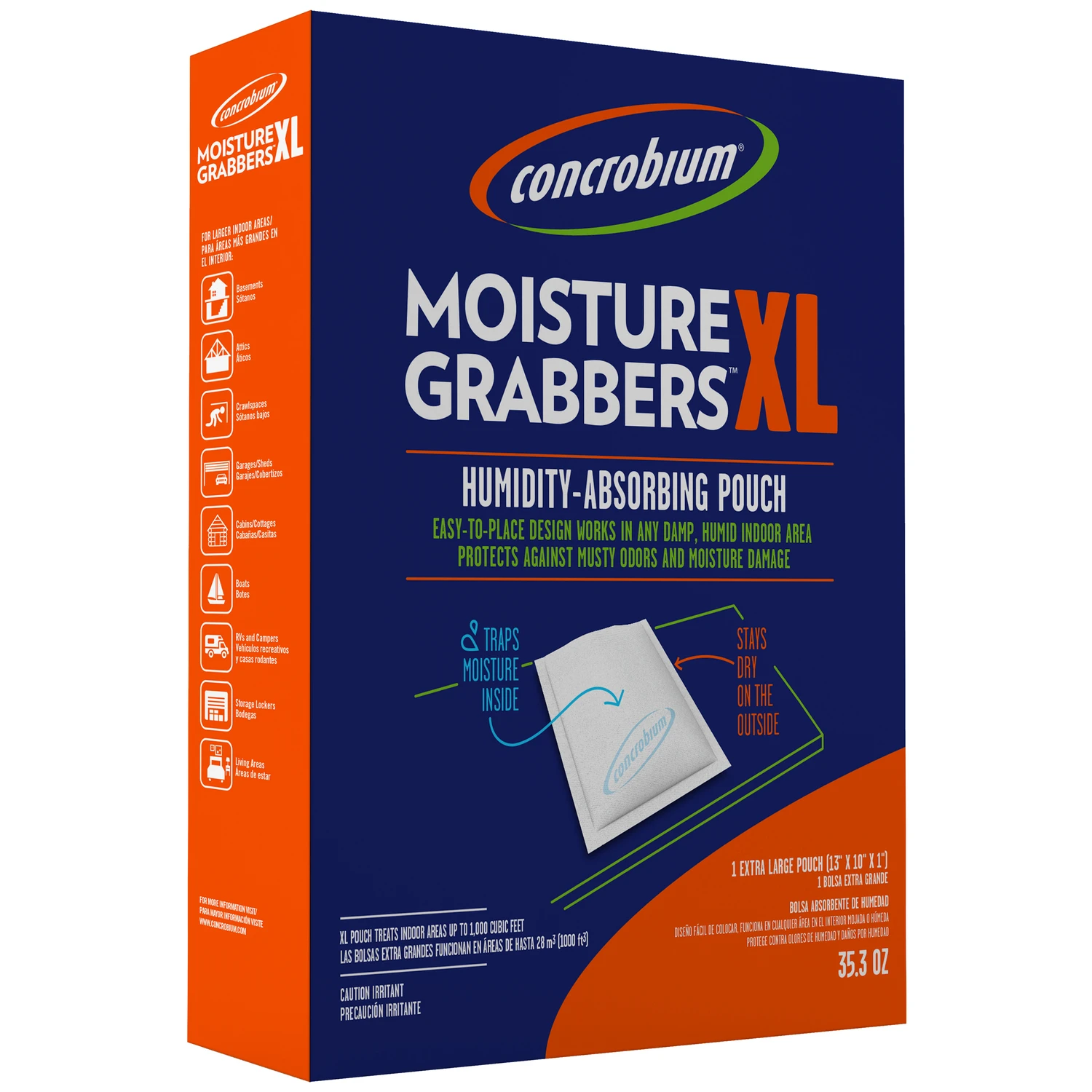 Moisture Grabbers Xl 35.3 Oz. Humidity Absorbing Pouch For Large Areas (1-pack)