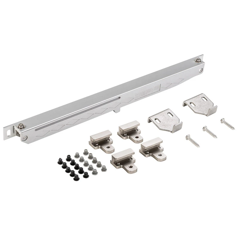 National Hardware N187-082 Sliding Door Hardware Kit, 13-3/8 in L Track, Plastic, Satin Nickel