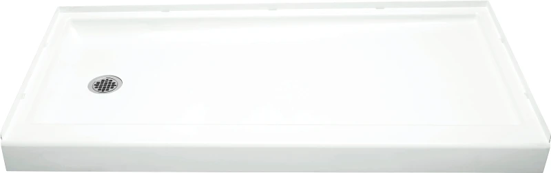 Shower Receptor Base, Left-Hand, High Gloss White, 60 x 30-In.