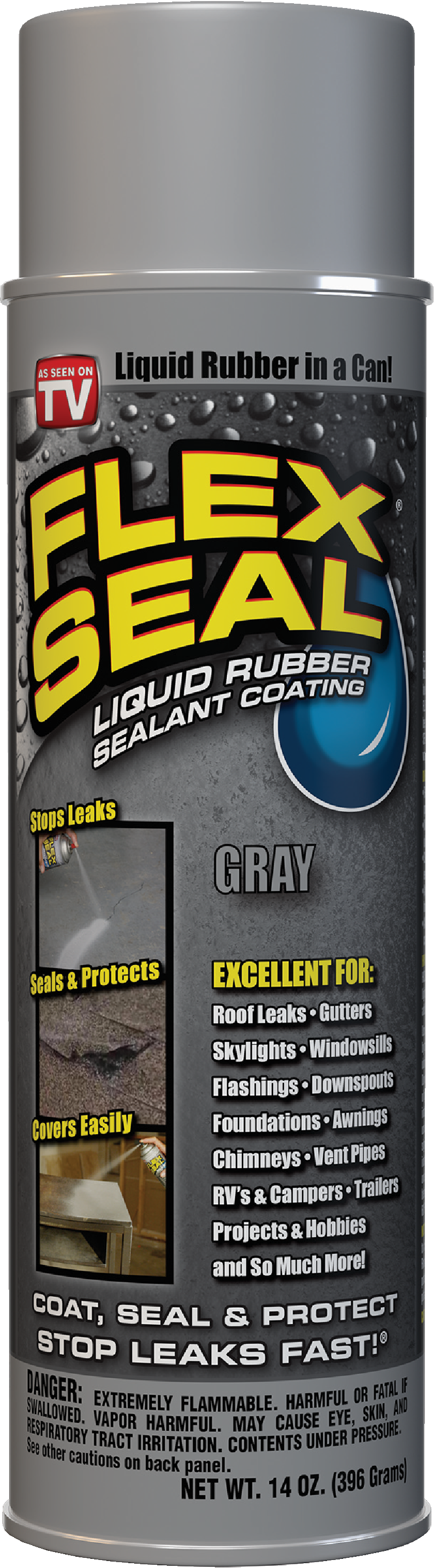 FLEX SEAL Rubber Sealant Coating, Gray, 14-oz.