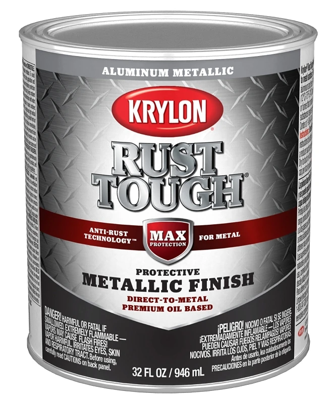 Rust Tough Oil-based Gloss Rust Control Enamel, Aluminum, 1 Qt. - Pack Of 2