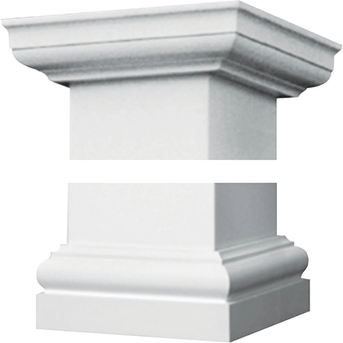 6 Inch Square Duralite Fiberglass Cap And Base Set Model 8048060602