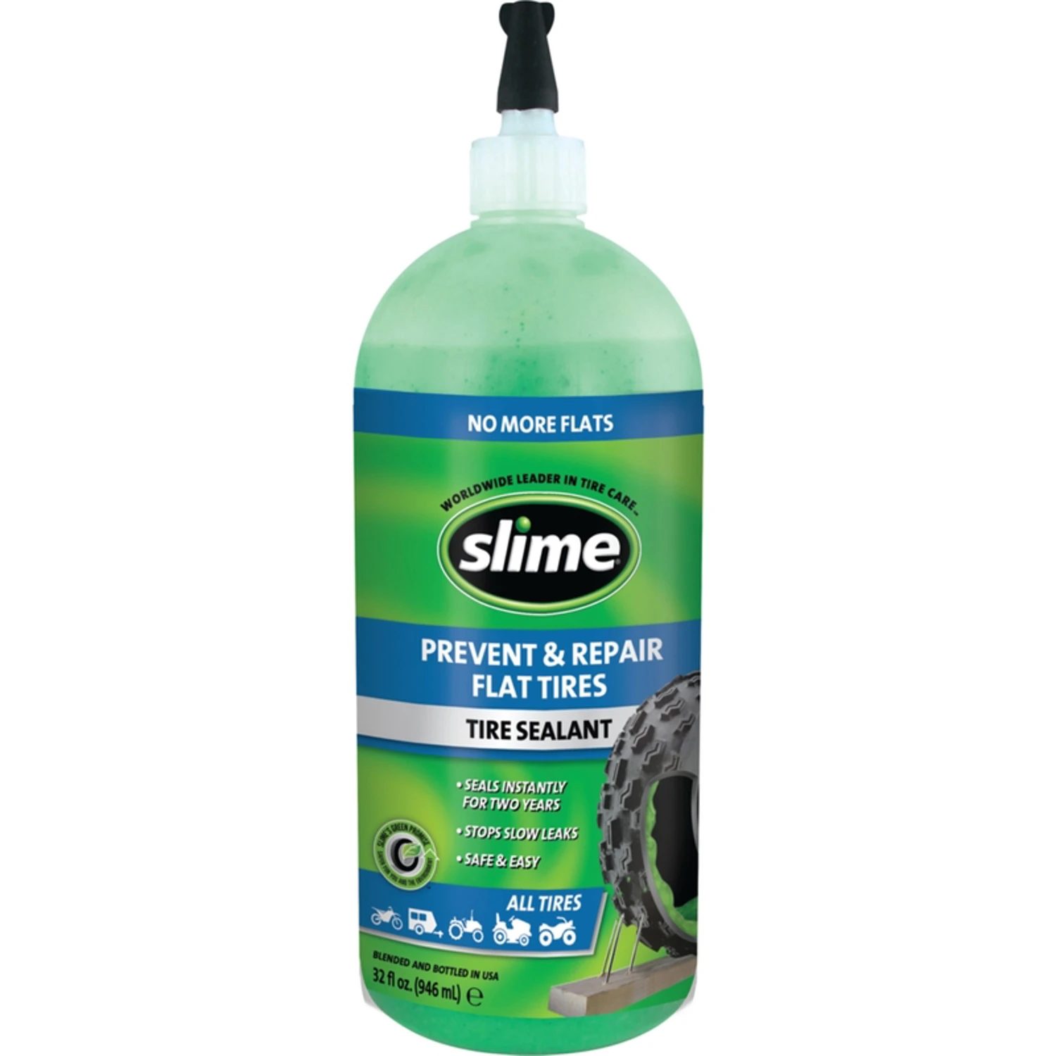 Slime 10009 Prevent and Repair Tire Sealant, Non-Highway Tubeless, 32 oz