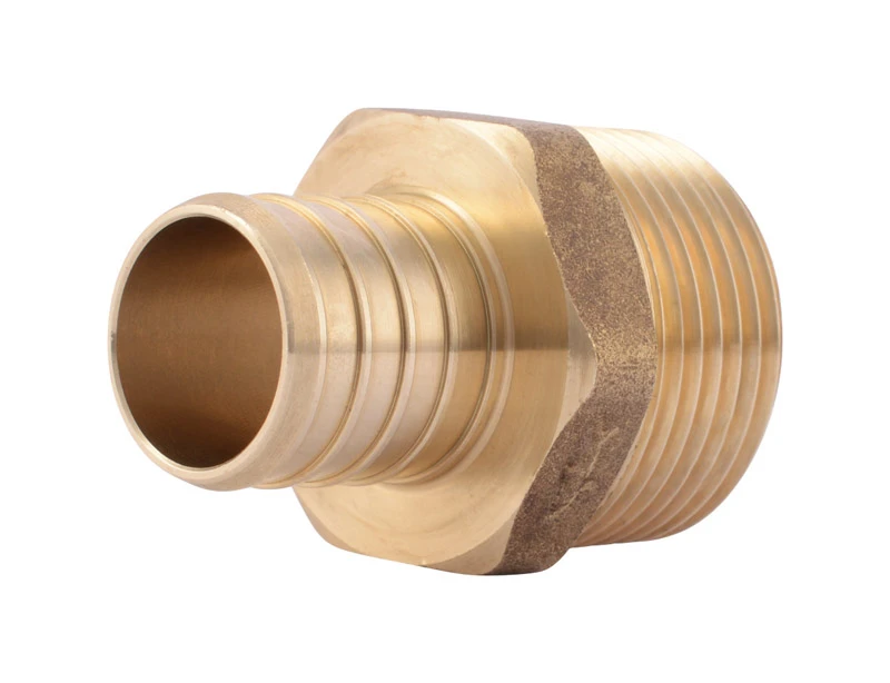 PEX Pipe Thread Adapter, Lead-Free, 1 In. Brass Barb x 1 In. MIP