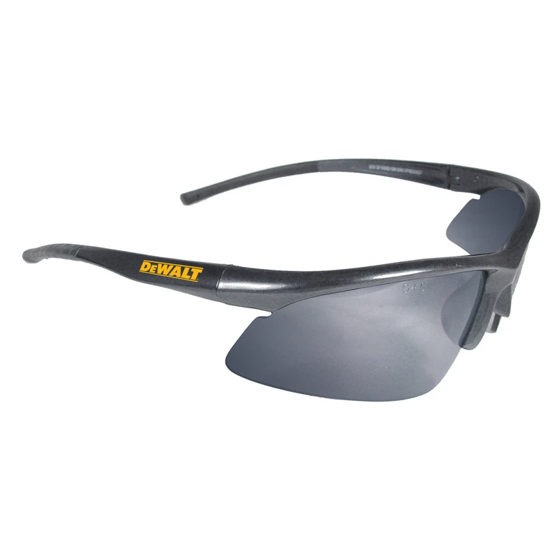 Radius Protective Safety Glasses, Black Frame, Silver Mirror Lens