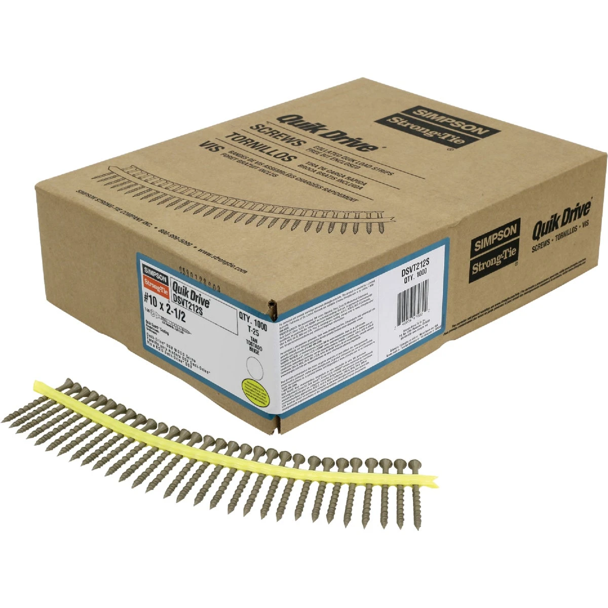 Simpson Strong-tie Quick Drive #10 X 2-1/2 In. Tan Dsv Collated Deck Screws (1000 Pk)