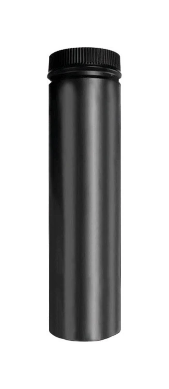 DSP Stove Pipe, Matte Black Double-Wall Stainless Steel, 8 x 36-In.