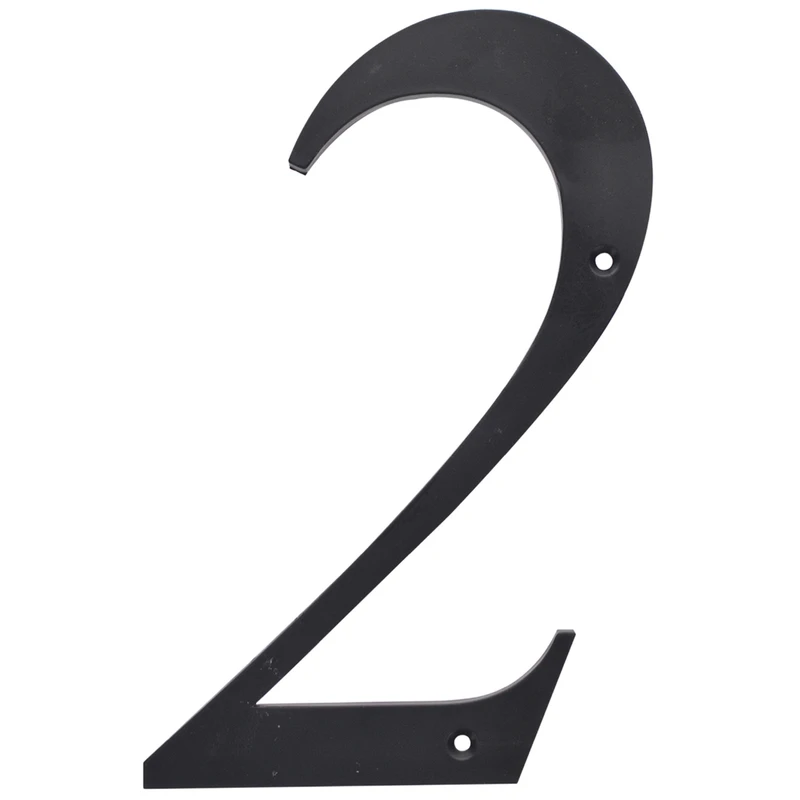5028812 6 in. Number 2 Reflective Plastic Nail-On House Number, Black - Pack of 3