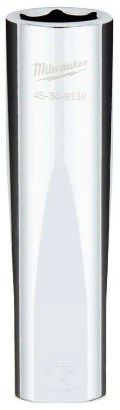 1/2 In. Drive 15 Mm 6-point Deep Metric Socket With Four Flat Sides