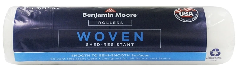 9 In. X 3/8 In. Woven Roller Cover, Shed & Solvent Resistant, 1 Pk