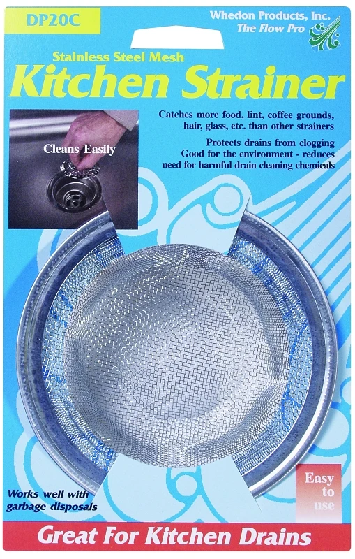 Drain Protector 4-1/2 In. Diameter Chrome Stainless Steel Mesh Strainer