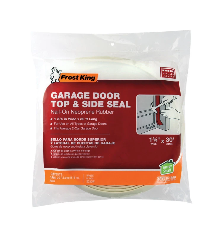 Garage Door Top & Side Weatherseal, 1-3/4 W x 30' L