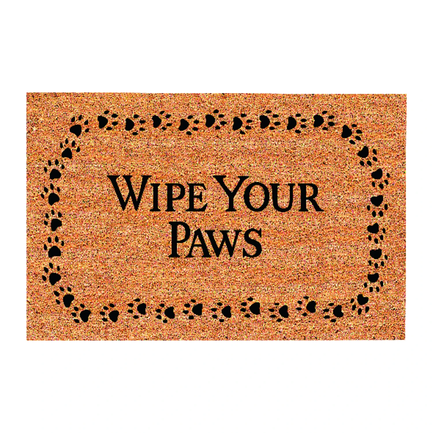 Wipe Your Paws 18 In. X 30 In. Tan/black Coir Door Mat