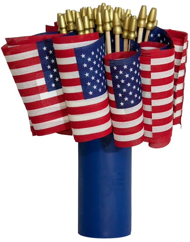 12 In. X 18 In. Polycotton American Stick Flag, Model Use12d
