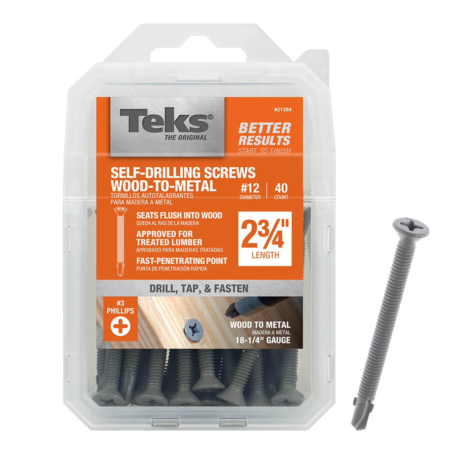 No. 12 X 2-3/4 In. L Phillips Flat Head Construction Screws 40 Pk