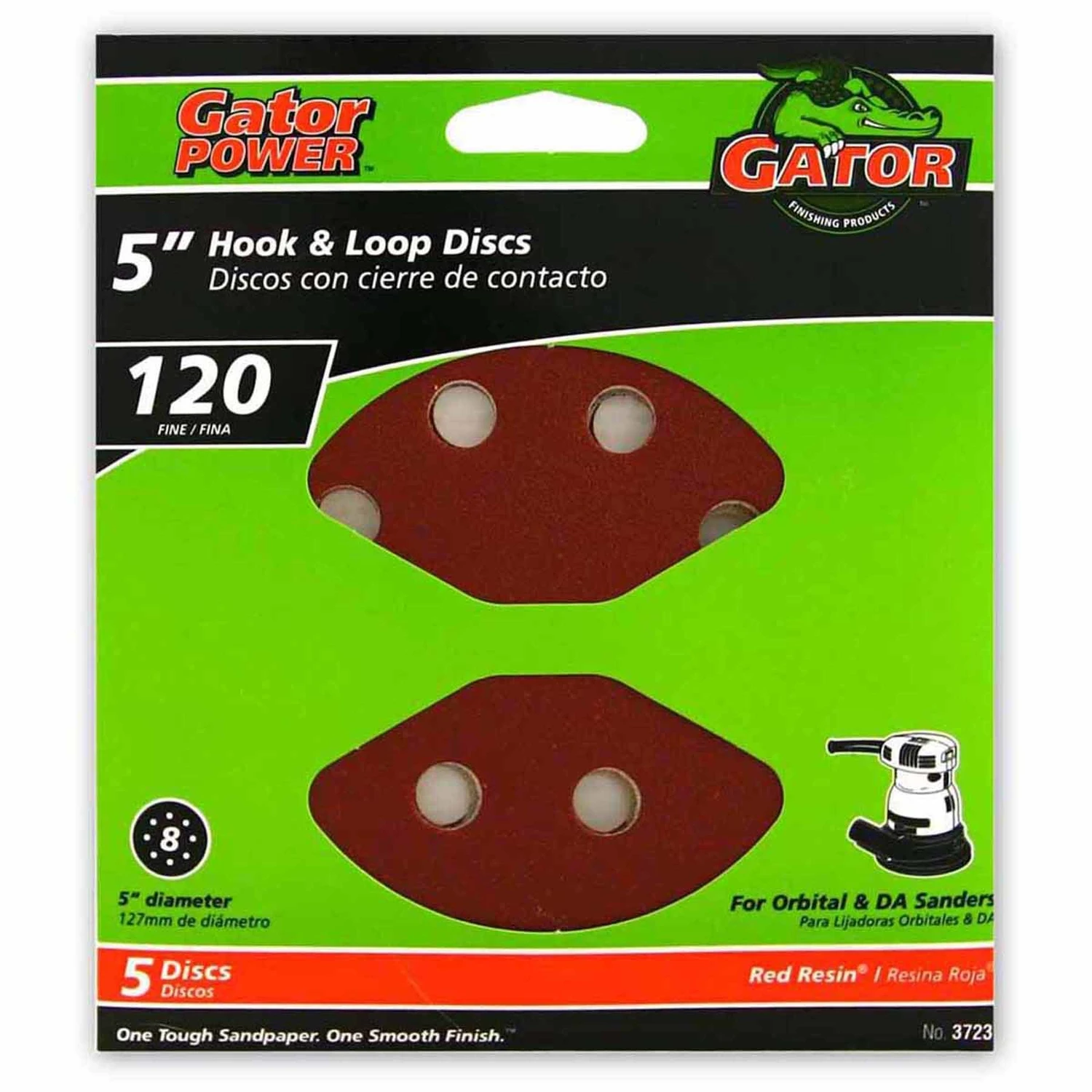 Sanding Discs, Aluminum Oxide, Red Resin, 120-Grit, 5 In., 5-Pk.