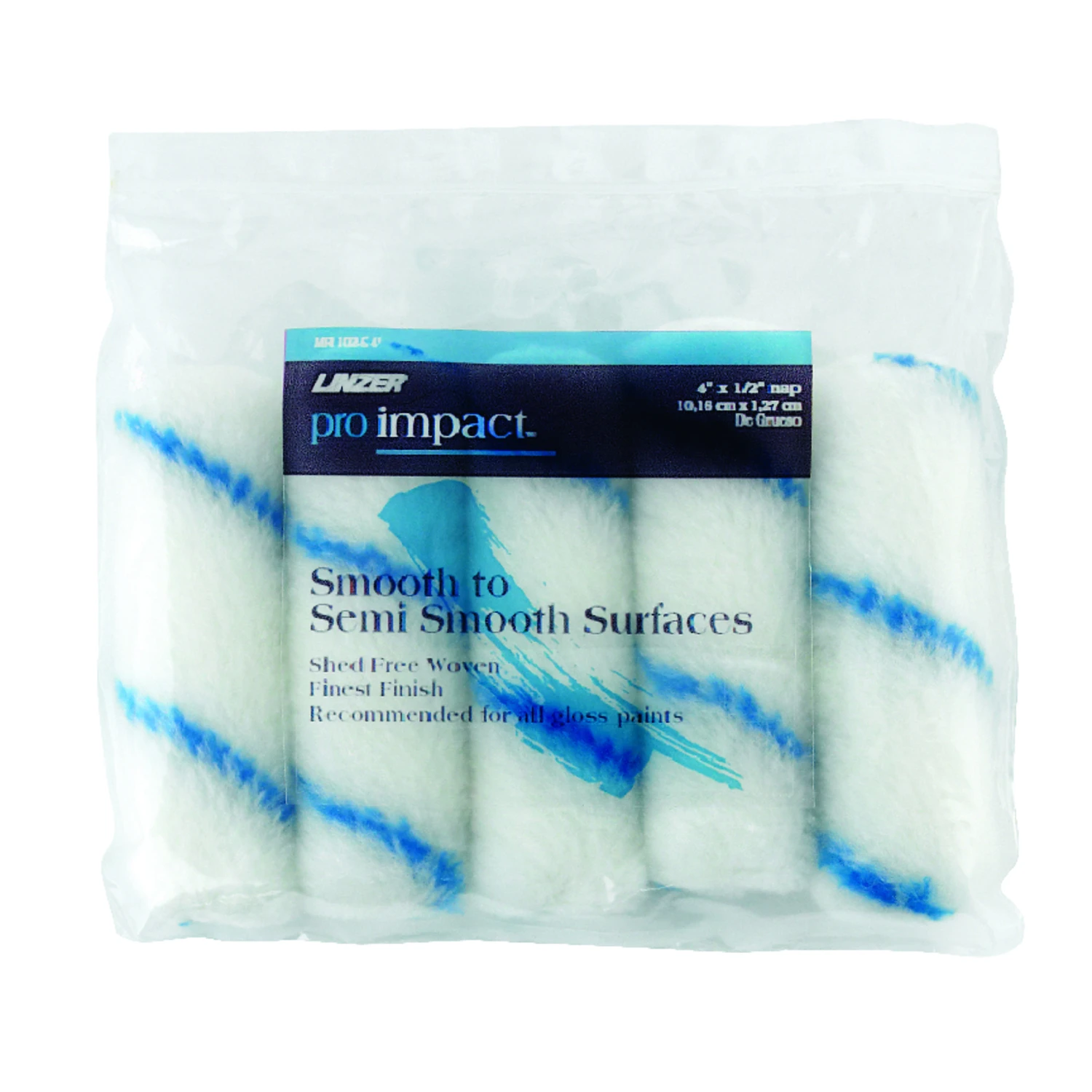 Pro Edge 4 In. X 1/2 In. Mini Woven Paint Roller Cover 5 Pk - Shed Resistant