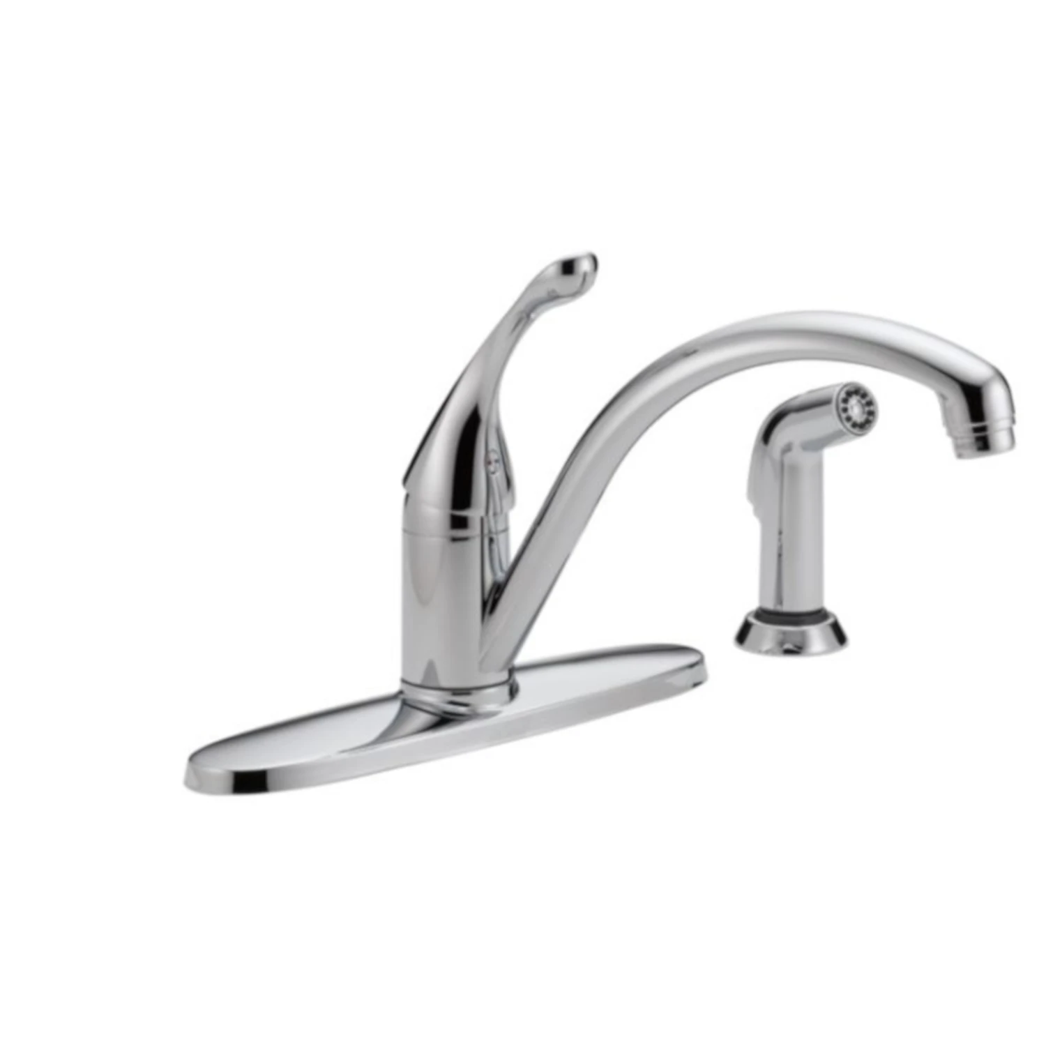 Collins One Handle Chrome Kitchen Faucet With Side Sprayer And Ceramic Valve