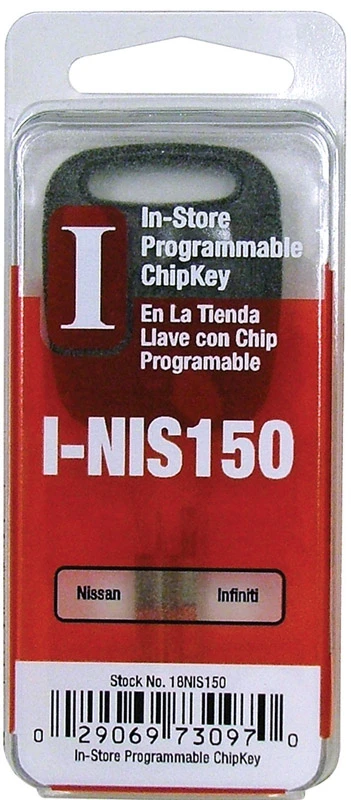 Nissan Nickel Plated Programmable Chip Key - Model 18nis150