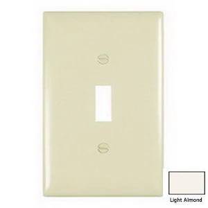 Tpj1-la Jumbo 1-gang Toggle Switch Plate, Light Almond, Thermoplastic