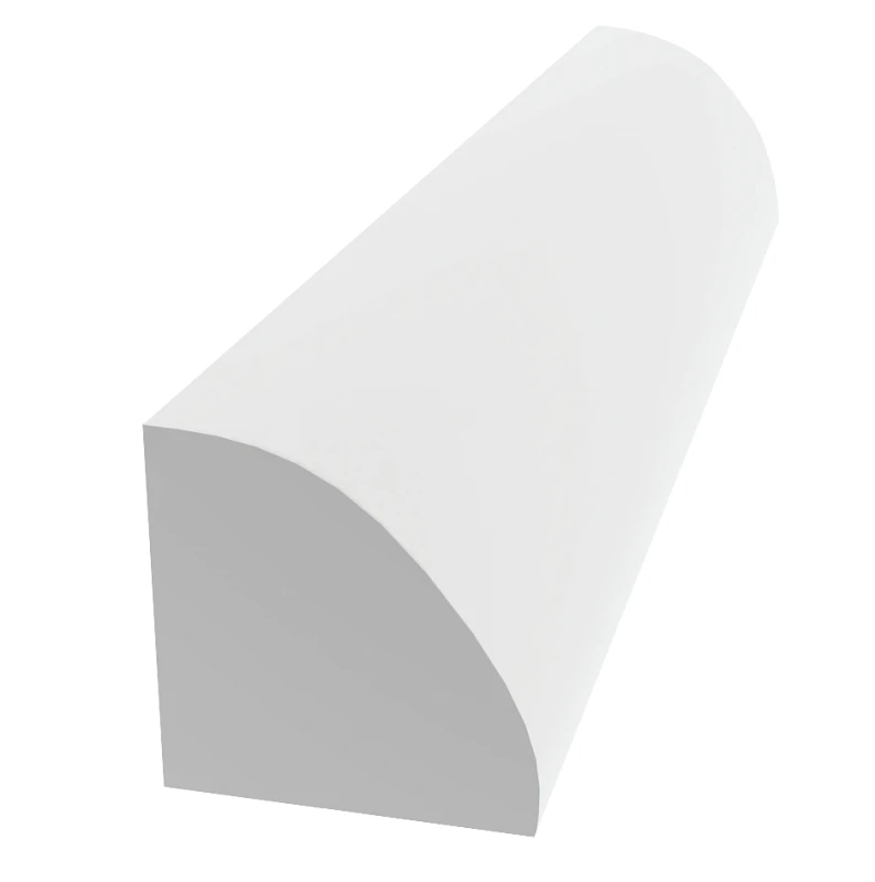 3/4 In. W. X 3/4 In. H. X 96 In. L. White Pvc Quarter Round Molding