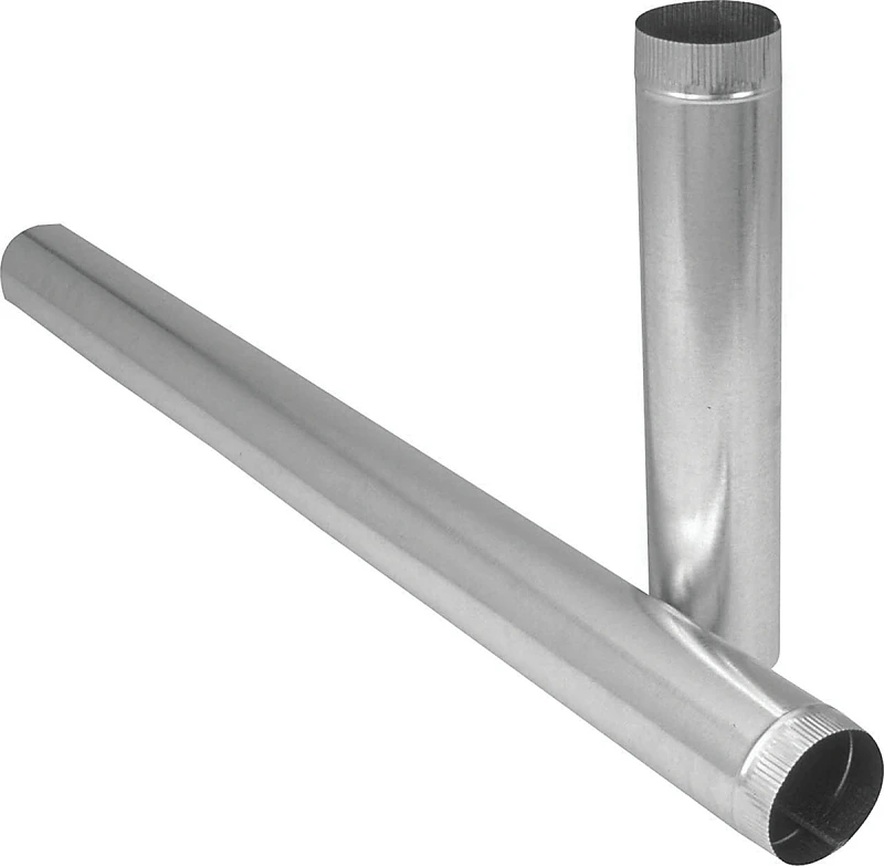 Galvanzied Furnace Pipe, 26 Gauge, 6 x 12 In.