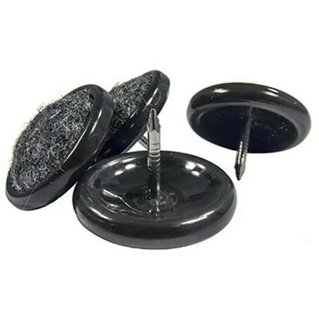 Furniture Glides, Nail-On, Gray Carpet Base, 1-In., 4-Pk.