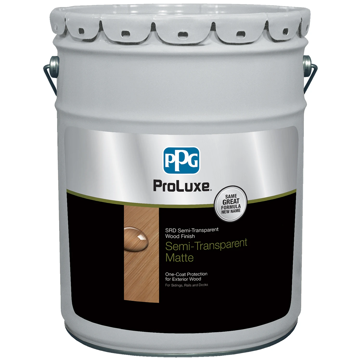 ProLuxe SRD Semi-Transparent Wood Stain, Matte Clear Tint Base, 5-Gallons