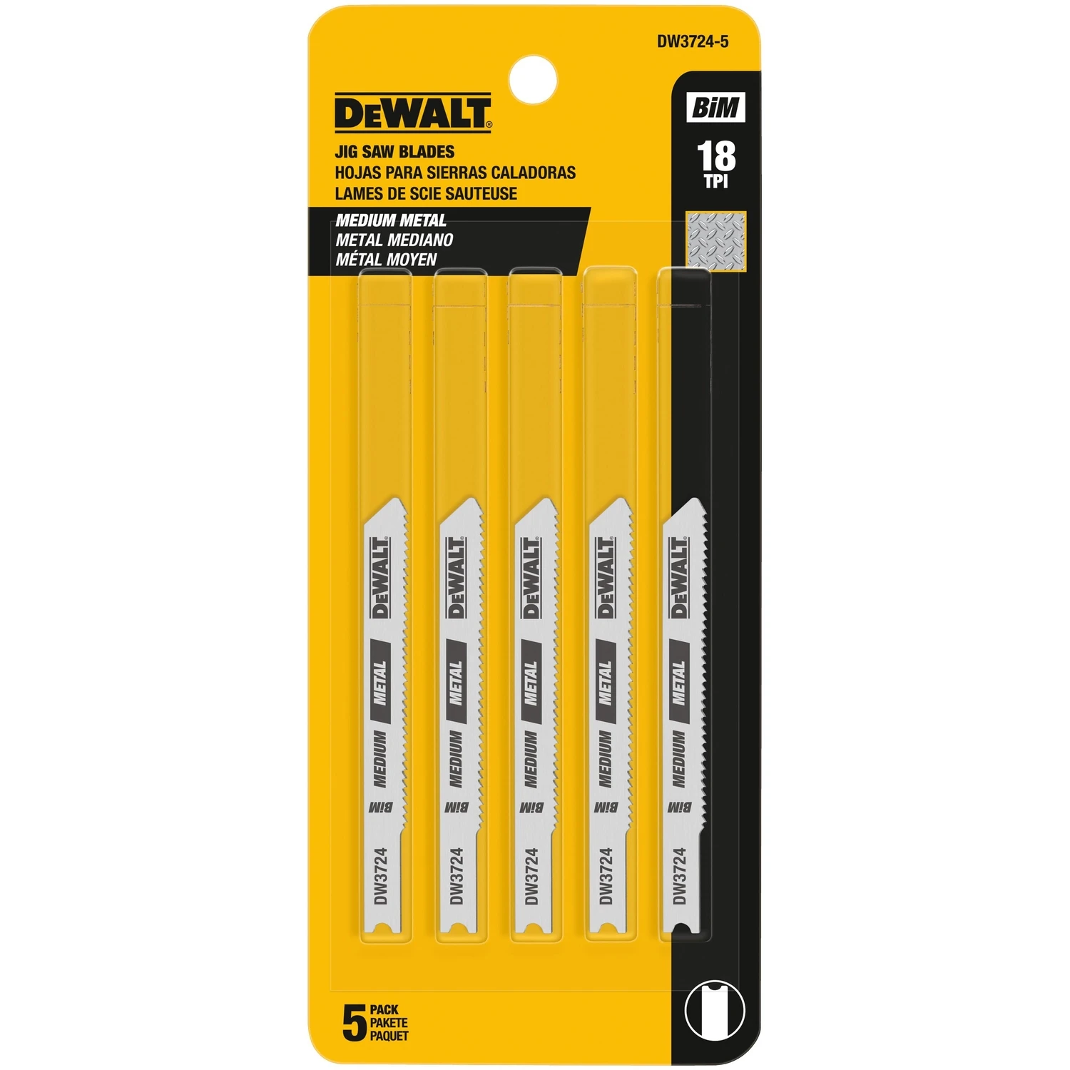 3 In. Cobalt Steel U-shank Jig Saw Blade 18 Tpi 5 Pk - Dw3724-5