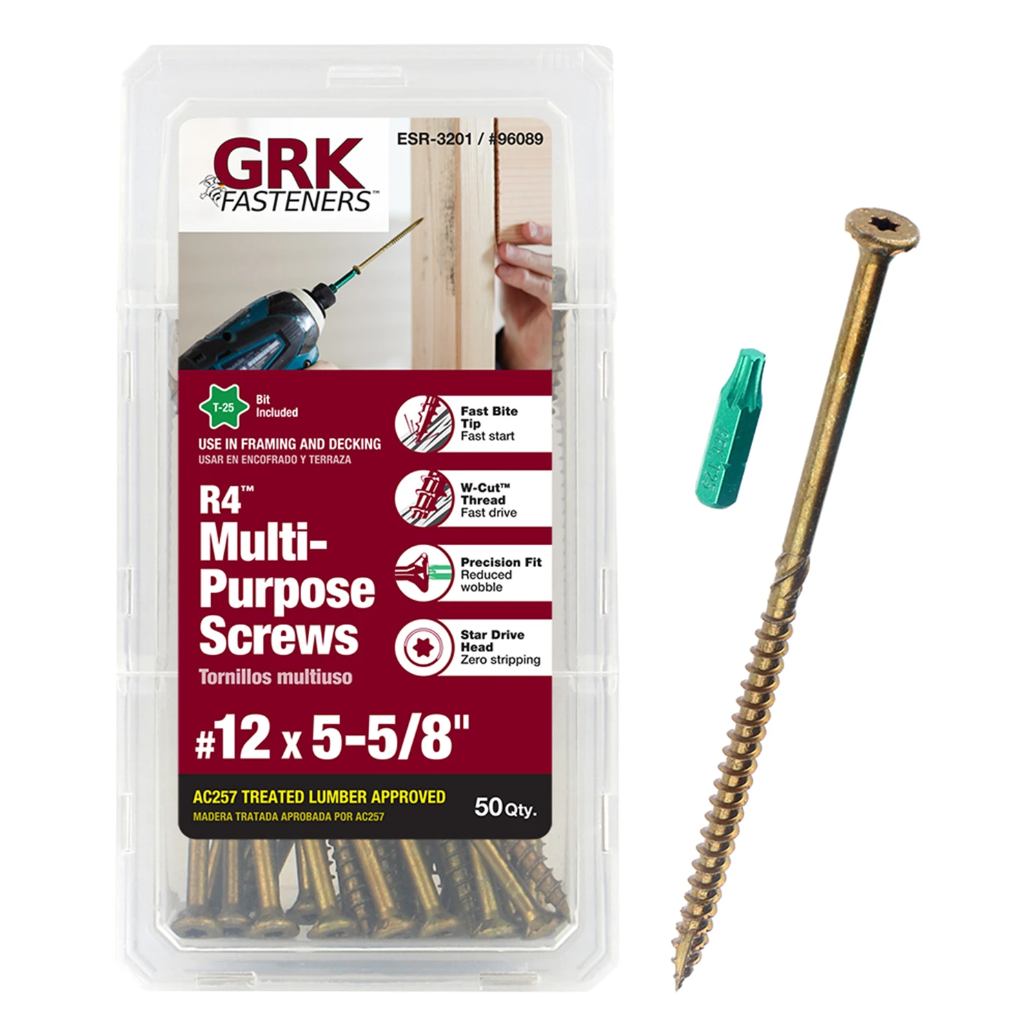 R4 No. 12 X 5-5/8 In. L Star Coated Multi-purpose Screws 50 Pk