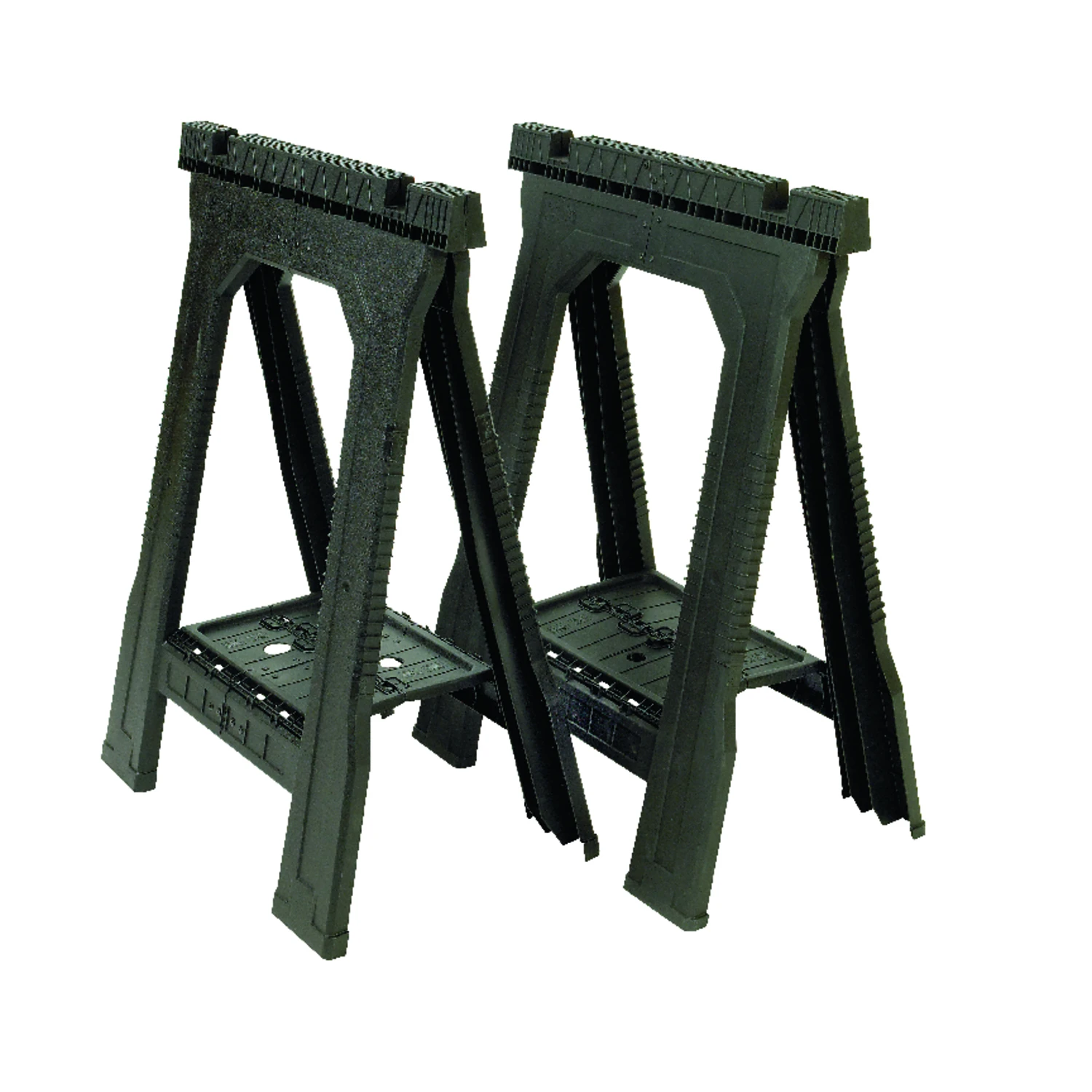 32 In. H X 22-1/2 In. W X 5 In. D Folding Sawhorse 800 Lb. Capacity 2 Pk