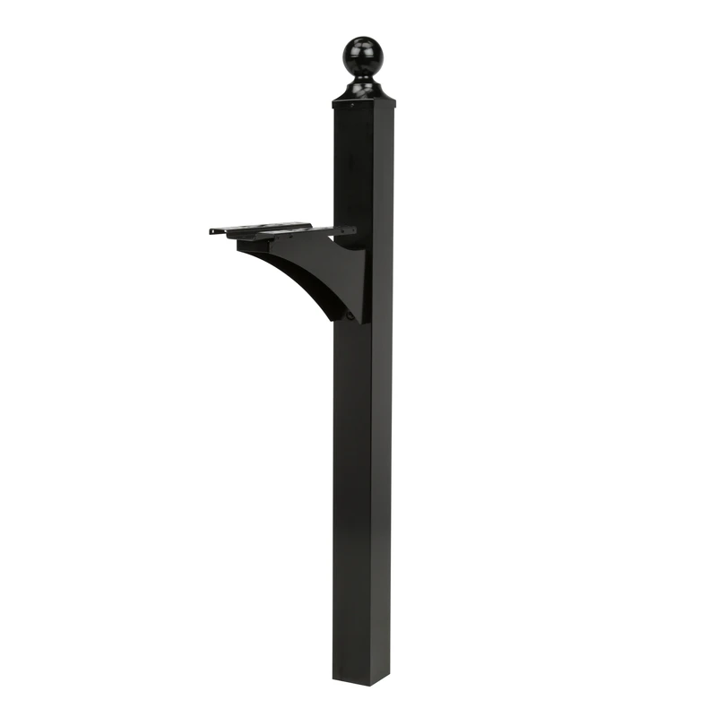 Landover Mailbox Post Cover, Black Aluminum, Post Not Included, 56-In.