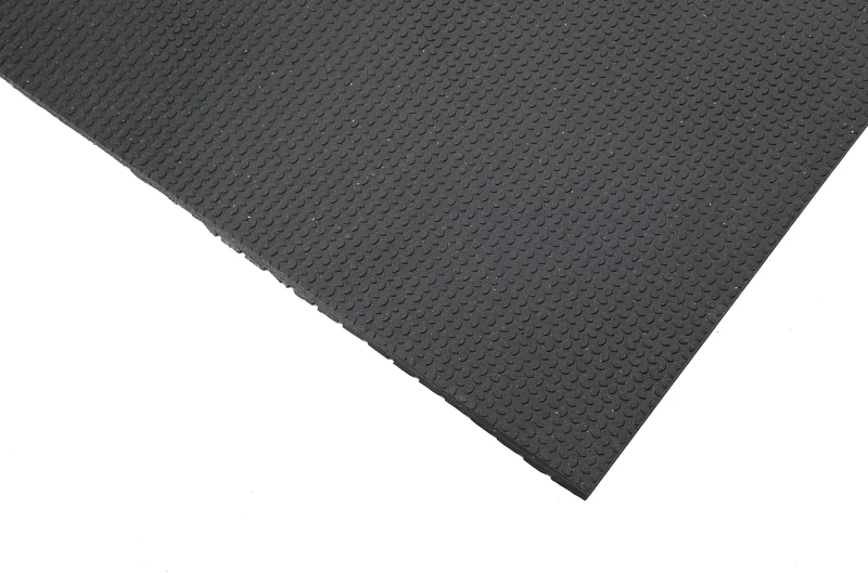 72 In. L X 48 In. W Black Anti Fatigue Rubber Mat With Nonslip Design