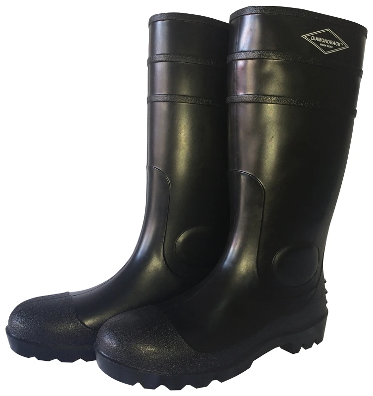 L-g06b16 Men's Knee Boot, Pvc, Matte Black, Size 16