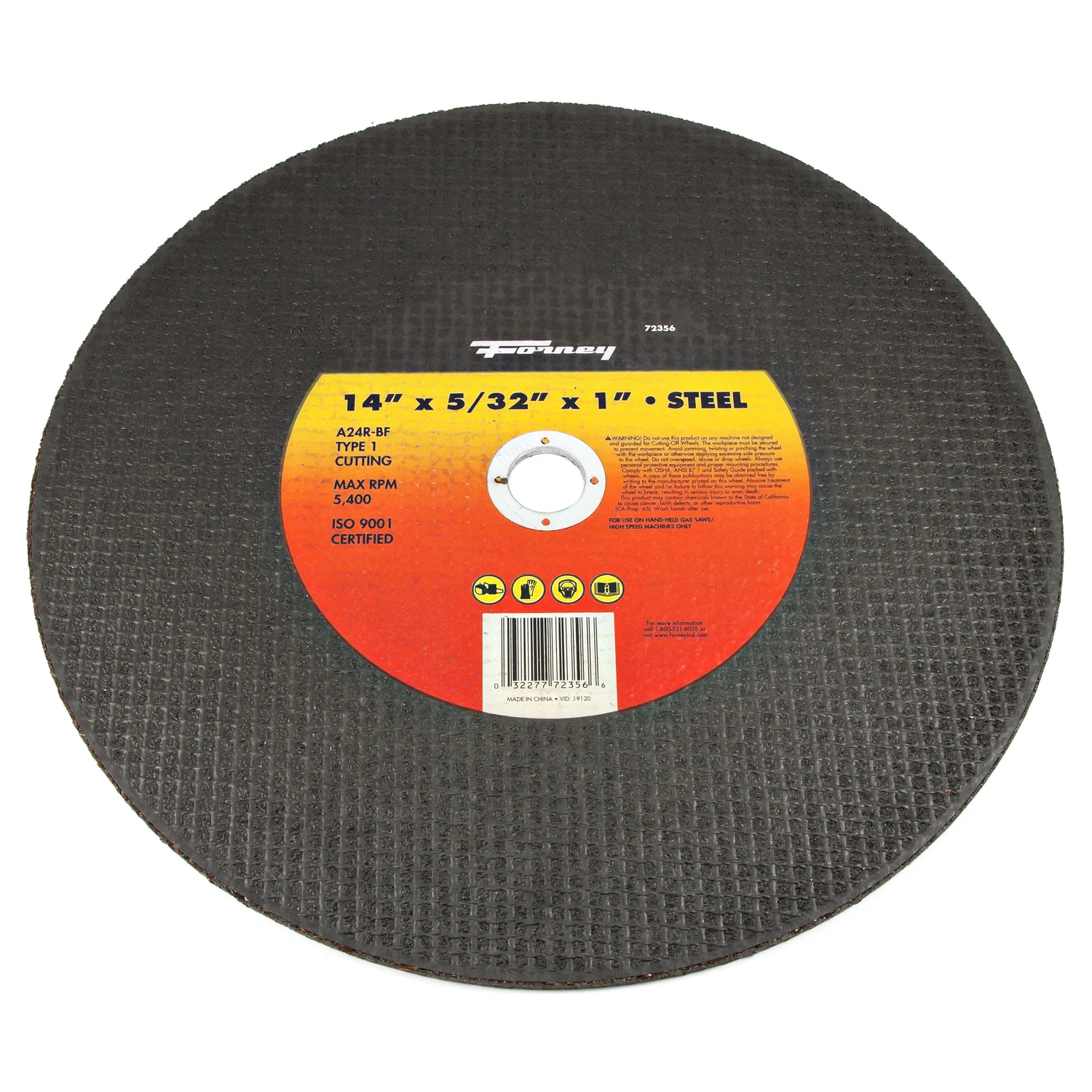 Type 1 14 In. X 5/32 In. X 1 In. Aluminum Oxide Metal Cutting Wheel