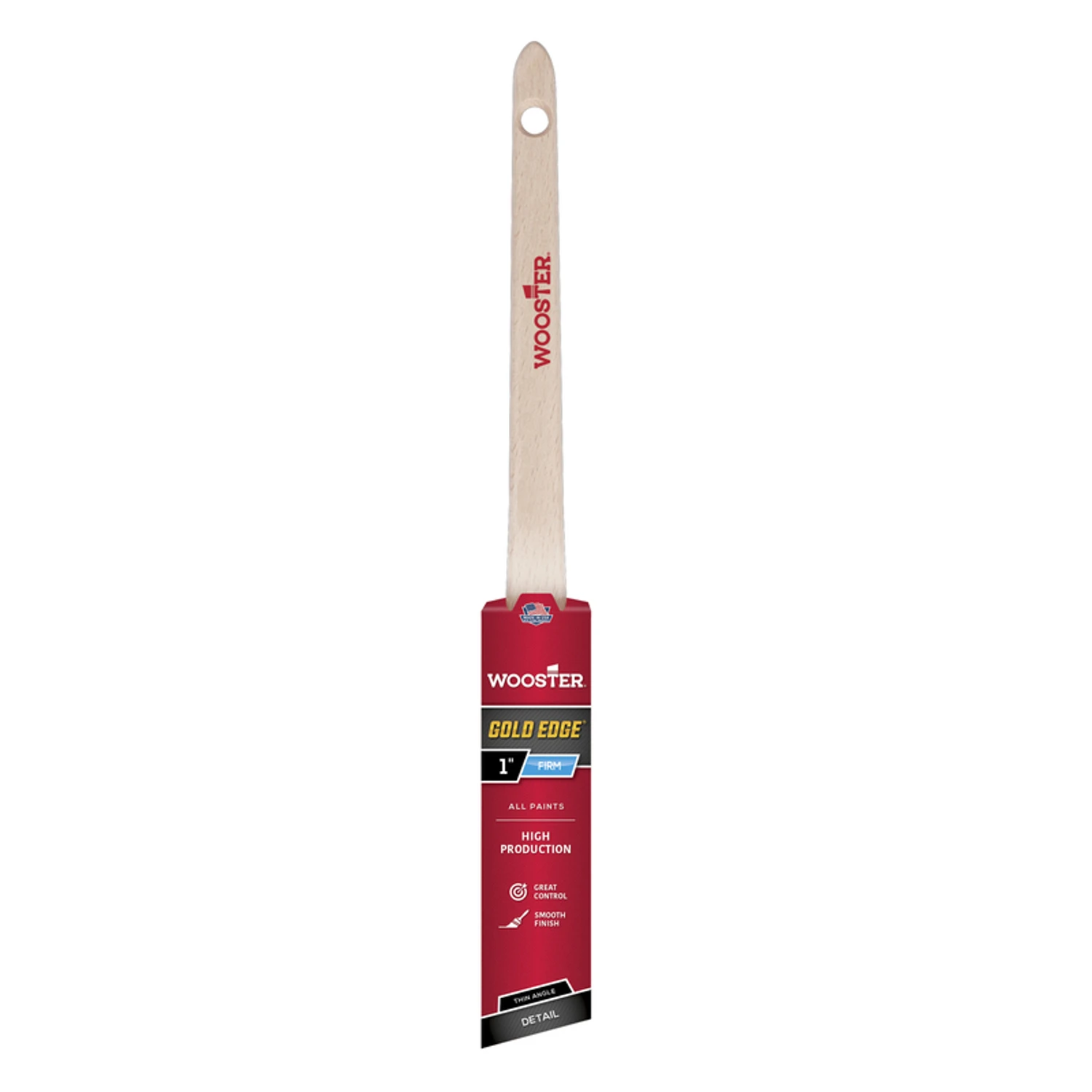 Gold Edge 1 In. Firm Thin Angle Paint Brush - Professional Quality