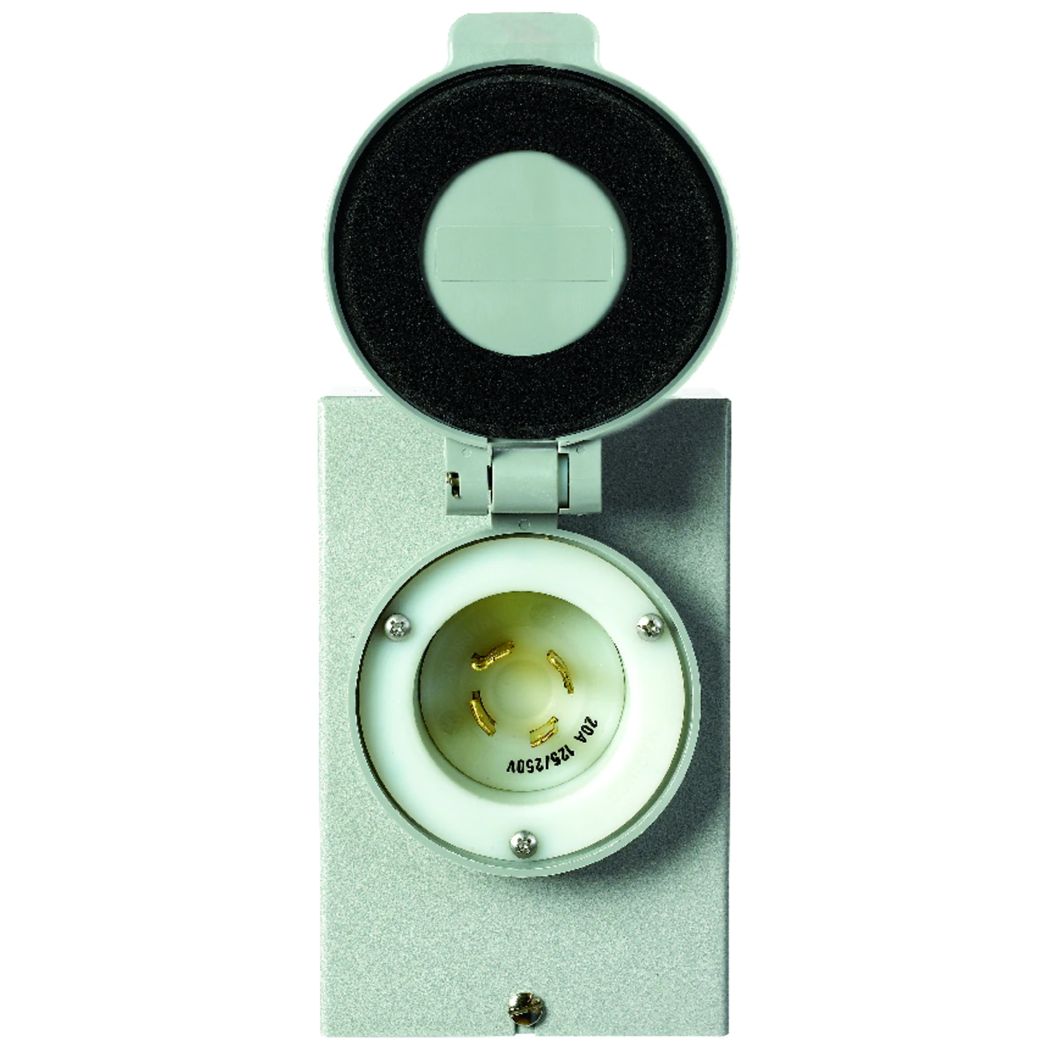 20 Amp 125/250 Volt Surface Mount Power Inlet Box Model Pb20