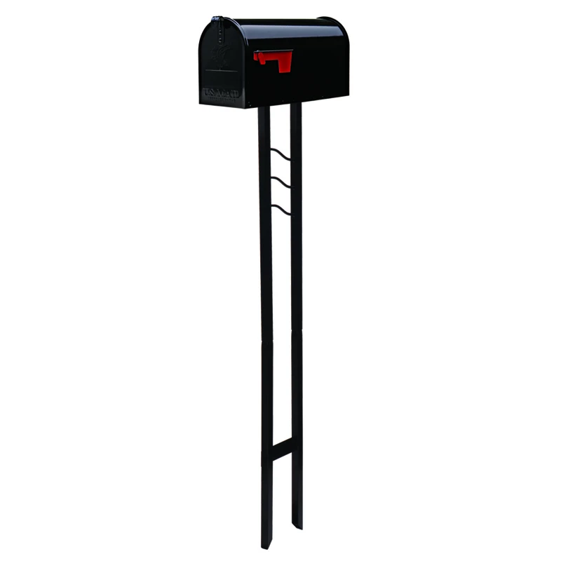 Mailbox-To-Go All-in-One Mailbox & Post Combo, Black Steel