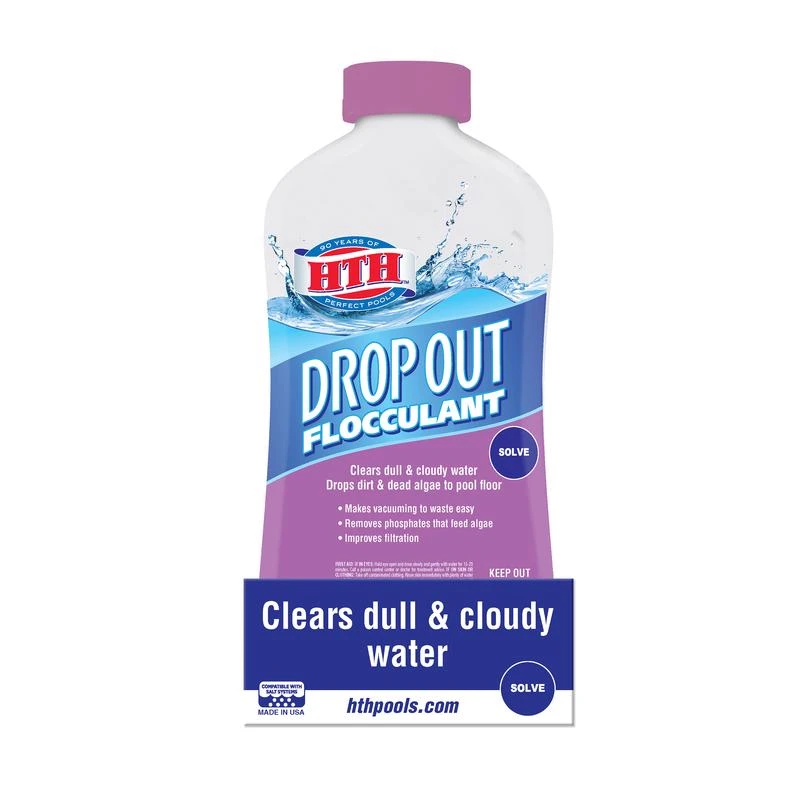 Drop Out Liquid Flocculant, 1 Qt, Pack Of 4, Non-chlorine, Model 67029