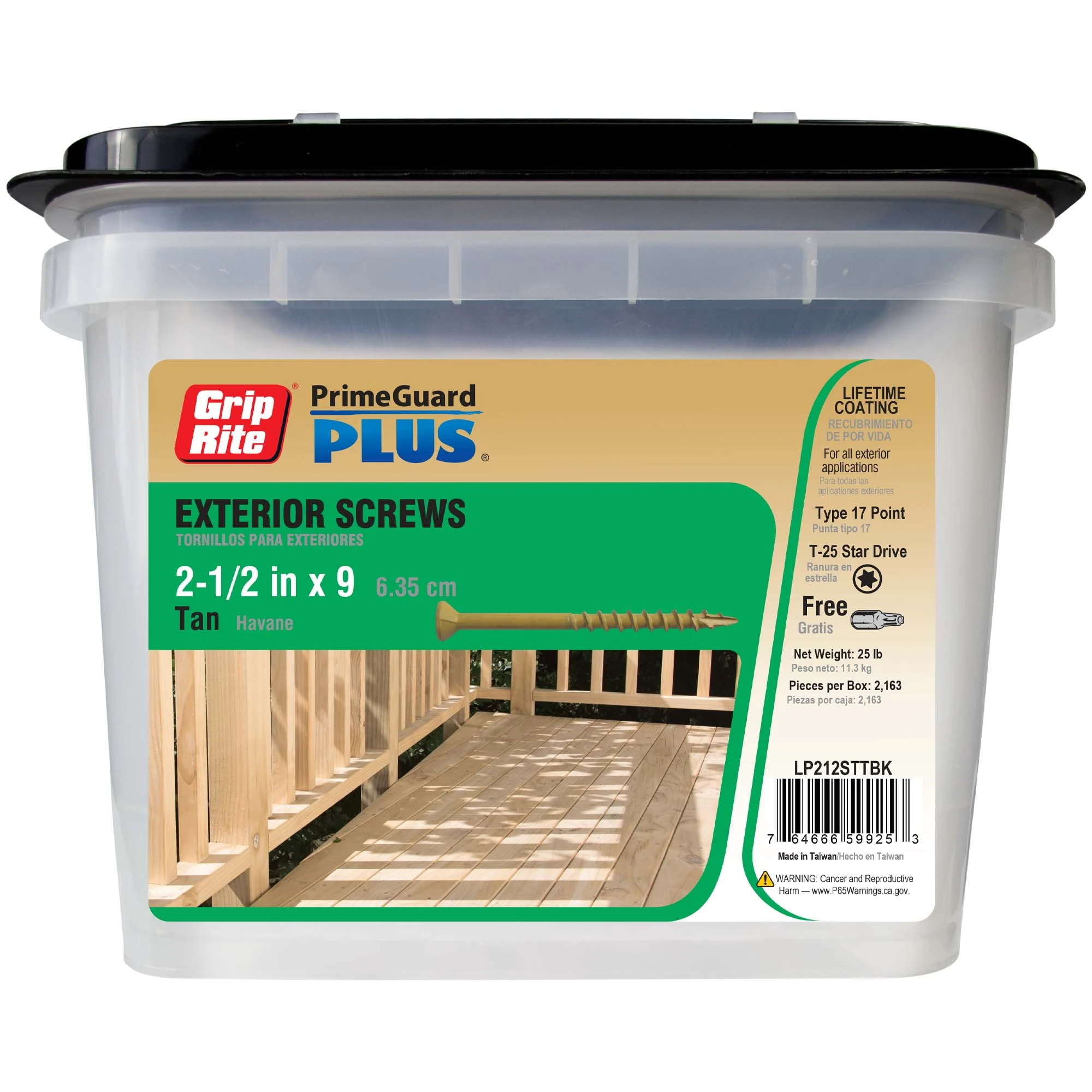 Grip-Rite PrimeGuard Plus #9 x 2-1/2-in Tan Polymer Deck Screws (25-lbs)