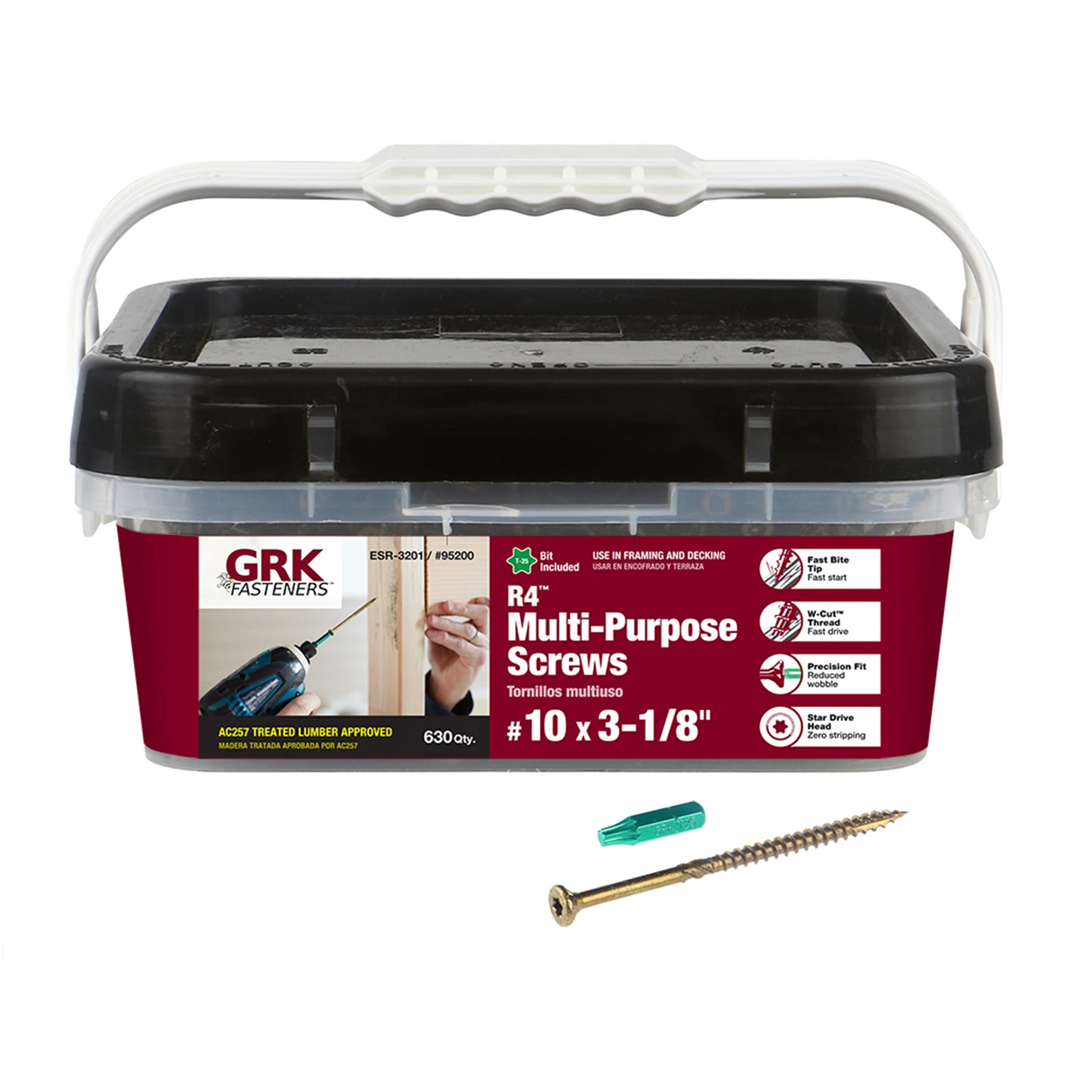 R4 No. 10 X 3-1/8 In. L Star Flat Head Multi-purpose Screws 630 Pk