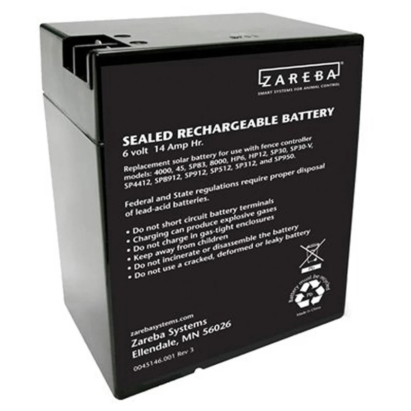 6 Volt Solar Replacement Battery Model Sb3zr For Fencing Systems