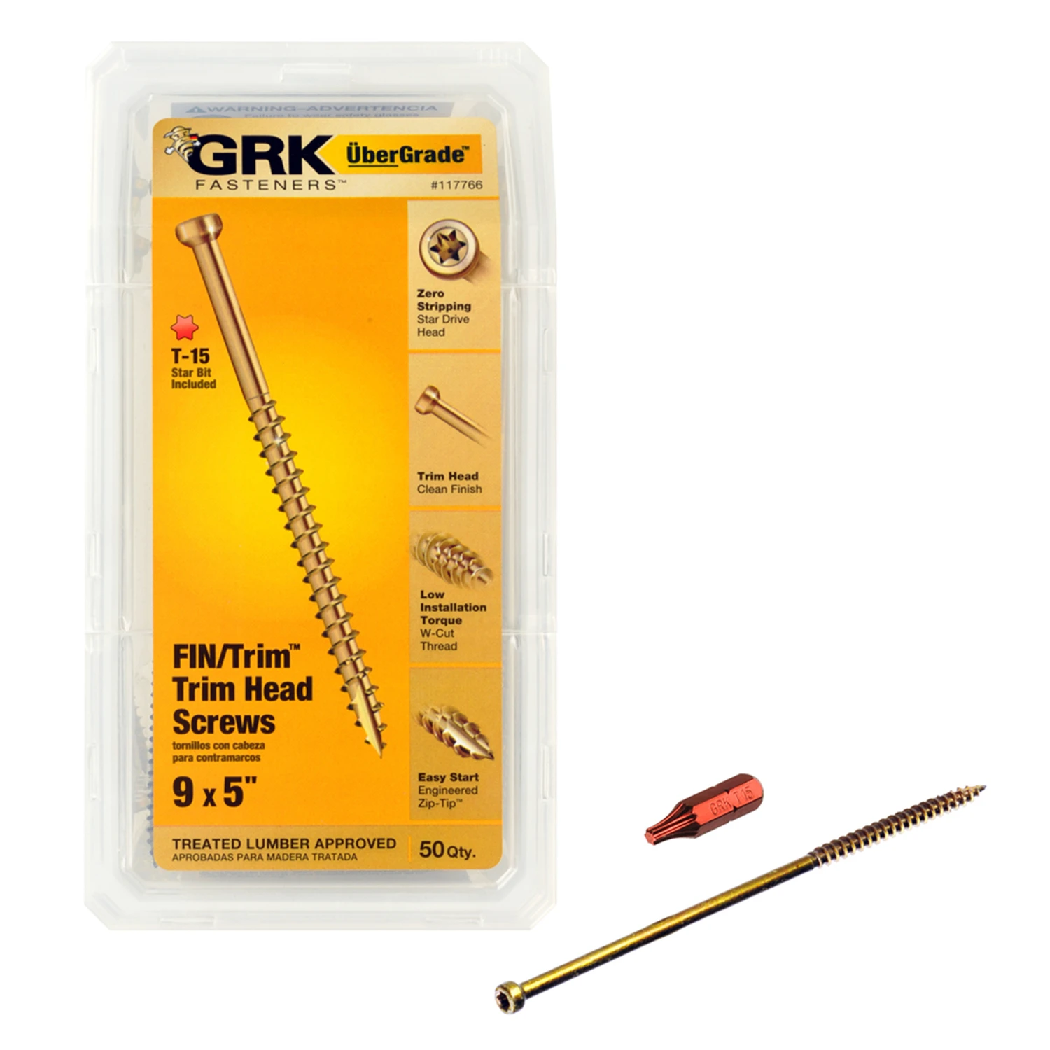 Ubergrade No. 9 X 5 In. L Star Trim Head Construction Screws 50 Pk