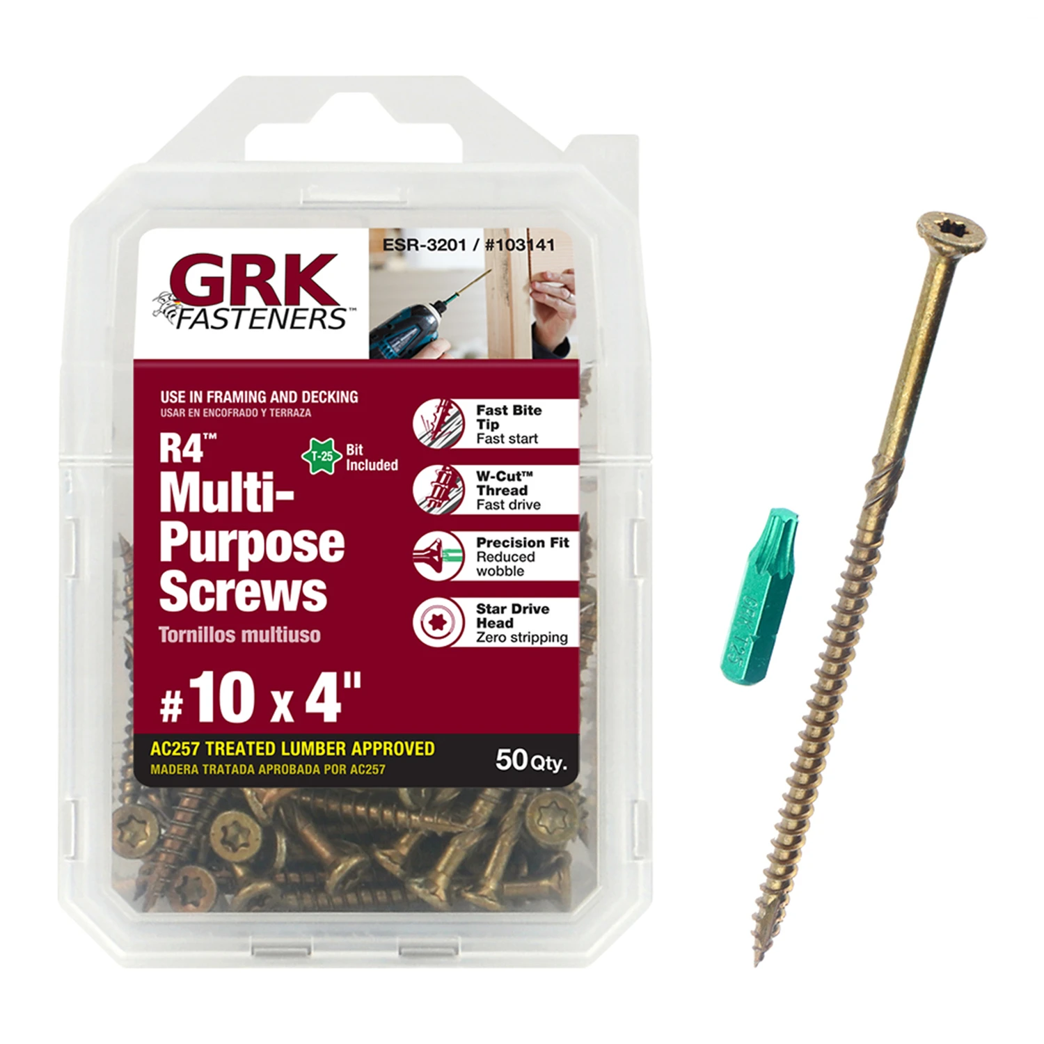 R4 No. 10 X 4 In. L Star Coated Multi-purpose Screws 50 Pk