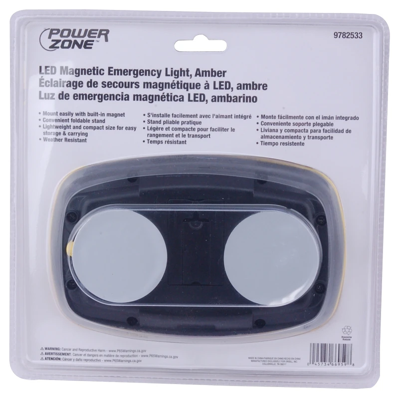 35705 Led Magnetic Emergency Light With Amber Reflector, 6-1/4 In W X 4 In H