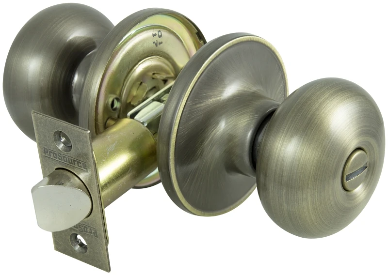 5746060 Privacy Door Knobset Antique Brass With Adjustable Latch Bolt