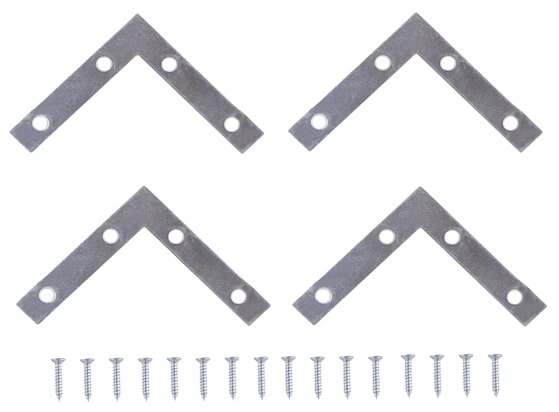 Flat Corner Brace, Steel, 3-1/2 In L X 5/8 In W, Zinc Plated