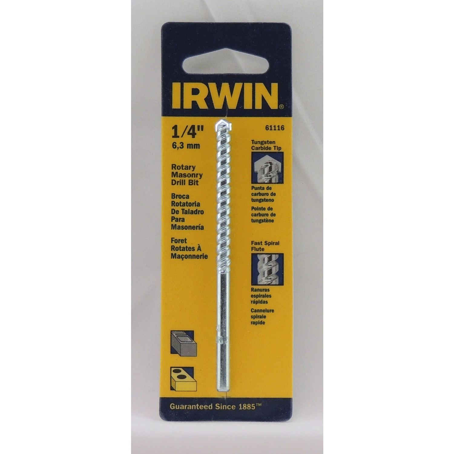 1/4 In. X 4 In. L Carbide Tipped Rotary Drill Bit Straight Shank